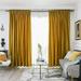 Voguele Blackout Curtain Energy Efficient Drapes Thermal Insulated Privacy UV Protection Window Panel Velvet Rod Pocket Golden Yellow W:59 x H:71 / 150cm*180cm