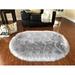 LAMBZY Faux Sheepskin Hypoallergenic Oval Silky Shag Rug Luxury Shaggy Silky Plush Carpet for Bedrooms Rugs Living Room Kids Rooms Sofa Floor Rugs (4 x6 120x180 cm ) Grey.â€¦