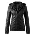 twifer leather jackets for women women s slim leather stand collar zip motorcycle suit belt coat jacket tops