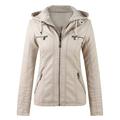 twifer vest coat for women women s slim leather stand collar zip motorcycle suit belt coat jacket tops