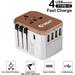 Unidapt International Power Adapter Travel Charger - All in one Universal World Usb Travel Adaptor with 4-Usb for Euro AU UK USA - 160 Countries (Rose Gold)