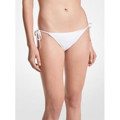 Michael Kors Stretch Nylon Bikini Bottom White L