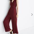 Madewell Pants & Jumpsuits | Madewell Burgundy Ruffle Neck Jumpsuit | Color: Red | Size: 0