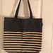 J. Crew Bags | J Crew Canvas Tote Bag | Color: Blue/Cream | Size: Os