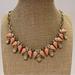 J. Crew Jewelry | J. Crew Statement Necklace Gold Tone W/ Jewels ~ Pink, Light Blue, Opal & Ab | Color: Gold/Pink | Size: Os