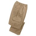 Blair Men's Haband Men's Casual Joe® Stretch Waist Poplin Cargo Pants - Tan - 34