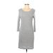 Lila Rose Casual Dress - Sweater Dress: Gray Marled Dresses - Women's Size Medium