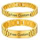 Gold Bracelet Set Couple Bracelets Mens Name Bracelet Gold Chain Bracelet Stainless Steel Bracelets for Women Link Bracelet Custom Gifts Mens Black Bracelet for Men Engraved Bracelet
