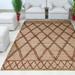 Hand Woven Brown on Brown Diamond Patterned Jute Rug by Tufty Home