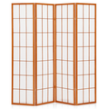 Magshion 4 Panel Folding Room Divider 5.8 ft Tall Partition Wall Freestanding Privacy Screen for Bedroom Office Walnut