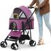 NiamVelo Pet Stroller 3-in-1 Detachable Dog Stroller with 4 Wheels Foldable Dog Travel Cart Cat Walker for Doggy Rabbit Purple