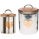 Amici Pet Rosie Silver/Rose Gold 38 & 104 oz Metal Treats Canisters Set Stainless Steel