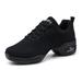 Womens Jazz Shoes Lace-up Sneakers Breathable Mesh Modern Dance Shoes Breathable Air Cushion Split-Sole Outdoor Dancing Shoes Platform Sneakers for Jazz Zumba Ballet Folk black 36