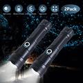 2pc Lumens Rechargeable LED Flashlight Tactical Flashlight 5 Modes Super Bright LED Flashlight Zoomable Torch for Emergencies Camping Outdoor