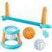 Junipel Basketball Hoop Set & Pool Volleyball Net Swimming Pool Game Toys Floating Summer Floaties Water Toys for Teens and Adults Kids | Light Blue