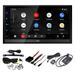 JVC KW-M780BT 6.8 Digital Media Receiver Compatible With Apple CarPlay / Android Auto with SXV300v1 Sat Radio Tuner Steering Wheel Interface and Back Up Camera