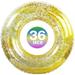 Lotus Inflatable Swim Ring Pool Ring Floating Pool Tube Glitter PVC Pool Swim Tube Ring for Kids Adults Yellow Sequins Glitter Pool Float for Beach Lake - 36 Inch