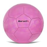 Barocity Soccer Ball - Premium Official Match Ball with Cool Reflective Rainbow Hex Pattern Durable Adult and Kids Soccer Ball for Indoor Outdoor Training Practice Play Games - Pink Size 4
