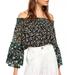 Free People Tops | Free People Rose Valley Floral Off Shoulder Blouse Small | Color: Black/Yellow | Size: S