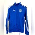 Adidas Jackets & Coats | Adidas Men's Chelsea Fc Football Soccer Club Track Jacket Blue Full Zip | Color: Blue | Size: Xs