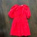 Madewell Dresses | Madewell Poplin Puff Sleeve Red Dress | Color: Red | Size: 00