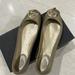 Gucci Shoes | Gucci Metallic Gold Leather Interlocking Gg Buckle Ballet Flats Size 7.5 | Color: Gold | Size: 7.5