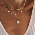 Free People Jewelry | Gold Multi Layered Dainty Necklace Multi Chain Disc Necklace | Color: Gold | Size: Os