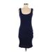 Shein Casual Dress - Bodycon: Blue Solid Dresses - Women's Size 8