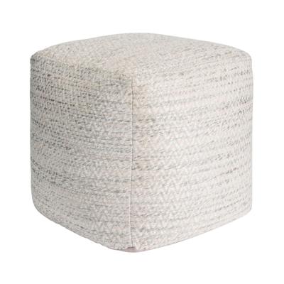 Canvello Galaxy Pouf Ottoman - Ivory - 18" X 18" X 18"