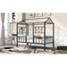 Black Unique Design Twin Size Metal Frame House Bed with Slats Support, 77.1''L*41''W*67.7''H, 52.2LBS