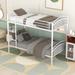 White Twin over Twin Metal Separable Bunk Bed, Total 2 Beds, 77.5''L*41.4''W*61.6''H, 75.9LBS