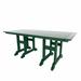 WestinTrends Malibu Outdoor Dining Table for 6 All Weather Poly Lumber Adirondack 71 Trestle Long Dining Table with Umbrella Hole Dark Green