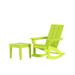 WestinTrends Ashore 2 Piece Patio Rocking Chair Set All Weather Poly Lumber Adirondack Rocker Deck Porch Patio Chair with Large Side Table Lime