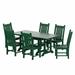 WestinTrends Malibu 7 Piece Patio Dining Set All Weather Poly Lumber Outdoor Table and Chairs Furniture Set 71 Trestle Dining Table with Umbrella Hole and 6 Patio Chairs Dark Green