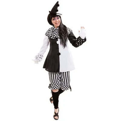 Harlekin-Kostüm Black & White für Damen Image