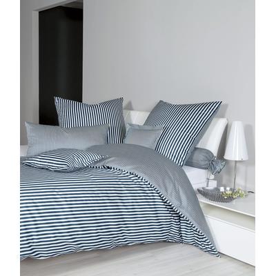 Kissenbezug JANINE "modernclassic 3912", blau (atlantik), B:80cm L:80cm, Mako-Satin, Obermaterial: 100% Baumwolle, Kissenbezüge, mit Reißverschluss, Kissenhülle in Gr. 40x80 oder 80x80 cm Image