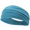 Workout Headbands for Women Men Sweatband Yoga Elastic Wide Headbands Gym Sports Sweat Bands for Yoga Gym Cycling Running Tennis Football Fitness Lake Blue