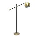 Mod Lighting and Decor 59 Black and Gold Swivel Floor Lamp with Inner Dome Shade