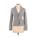 New York & Company Blazer Jacket: Gray Houndstooth Jackets & Outerwear - Women's Size 2