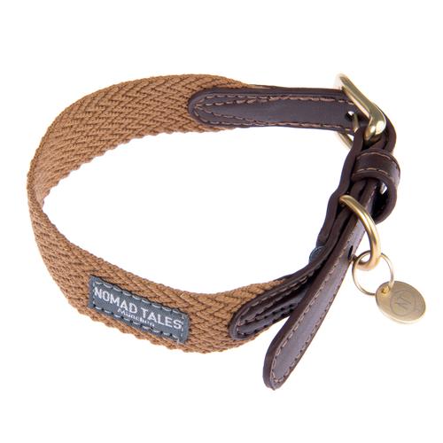 Nomad Tales Bloom Halsband, Caramel XL: 52 - 58 cm Halsumfang, B 38 mm Hund