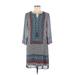 AGB Casual Dress - Shift: Blue Aztec or Tribal Print Dresses - Women's Size 6