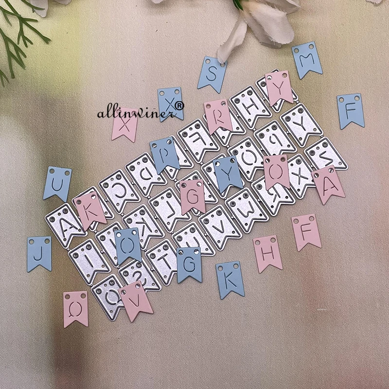 Pochoirs de matrices de découpe en métal pour bricolage Scrapbooking, chaîne suspendue de bannière, gaufrage décoratif, modèle de découpe artisanale