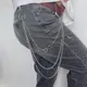 Pantalon punk hip-hop personnalisé avec chaîne fine multi-couches détachables pendentif tendance