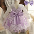 Robe de ixd'Anniversaire pour Fille 12m Broderie Florale Grand Nministériels d Cérémonie de