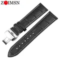 ZLIMSN – bracelet de montre en cuir véritable 16mm 18mm 20mm 22mm 24mm pour Tissot Seiko DW