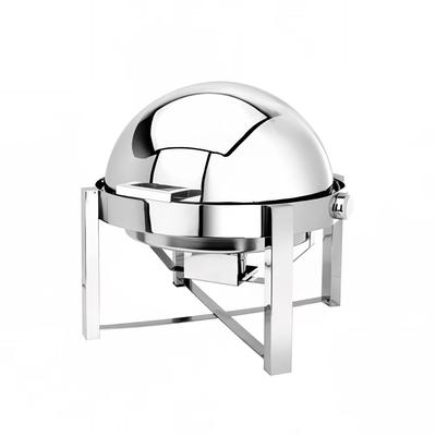 Eastern Tabletop 3148 P2 Pillar'd 8 qt Round Chafer w/ Roll Top Cover, Stainless Steel