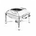 Eastern Tabletop 3934GPL 6 qt Square Induction Chafer w/ Hinged Glass Lid, Stainless Steel