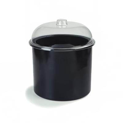 Eastern Tabletop 7001INS 3 gal Buffet Ice Cream Crock w/ Lid, Stainless Steel, Black