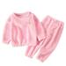 LBECLEY Sweater Track Suit Toddler Boys Girls Winter Long Sleeve Cartoon Bear Prints Flannel Shirt Tops Pants Outfits Hoodie Set Girls Pink 100