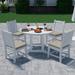 Outdoor Patio Recycled Plastic Round Dining Table - N/A
